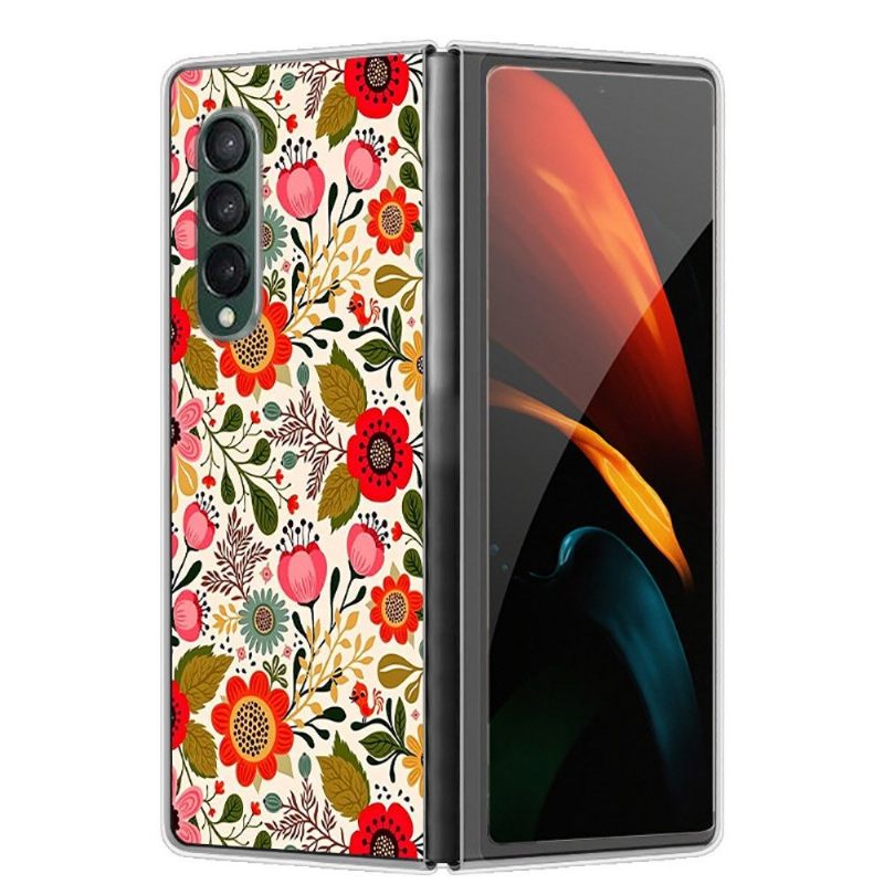 Hoesje voor Samsung Galaxy Z Fold 3 5G Anti-fall Kleurrijke Bloemen