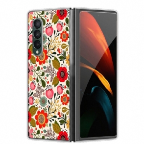 Hoesje voor Samsung Galaxy Z Fold 3 5G Anti-fall Kleurrijke Bloemen