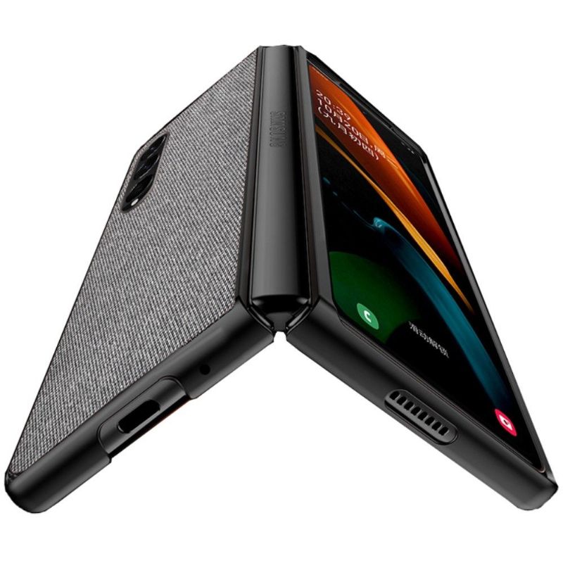 Hoesje voor Samsung Galaxy Z Fold 3 5G Anti-fall Leereffect In Stofstijl