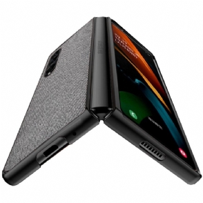 Hoesje voor Samsung Galaxy Z Fold 3 5G Anti-fall Leereffect In Stofstijl