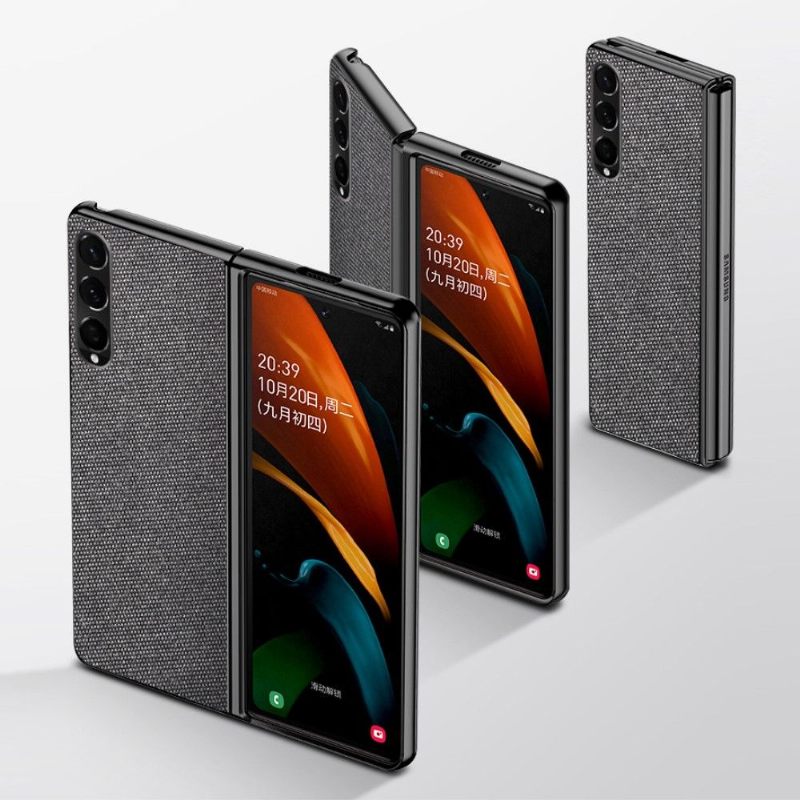 Hoesje voor Samsung Galaxy Z Fold 3 5G Anti-fall Leereffect In Stofstijl