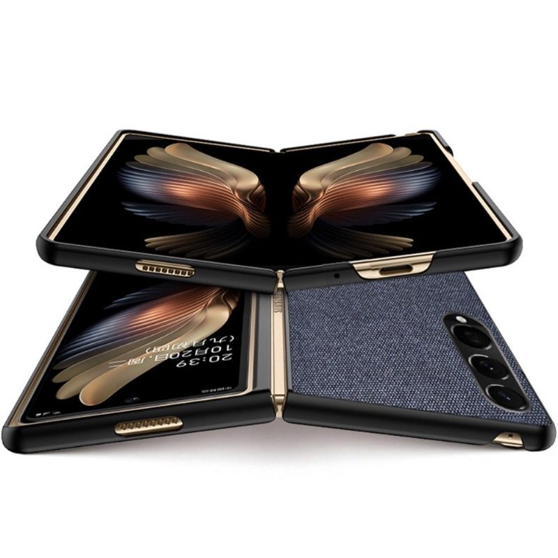 Hoesje voor Samsung Galaxy Z Fold 3 5G Anti-fall Leereffect In Stofstijl