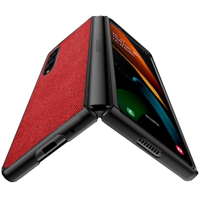 Hoesje voor Samsung Galaxy Z Fold 3 5G Anti-fall Leereffect In Stofstijl