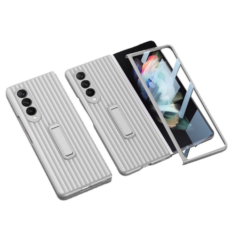 Hoesje voor Samsung Galaxy Z Fold 3 5G Bescherming Hoesje Koffer + Gehard Glas