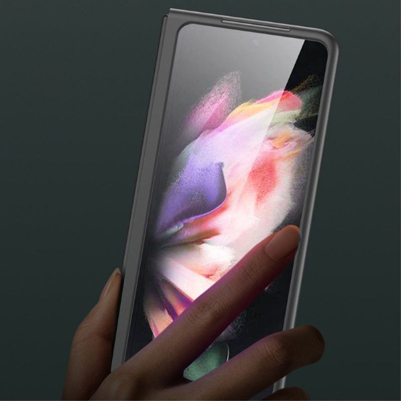 Hoesje voor Samsung Galaxy Z Fold 3 5G Bescherming Hoesje Bescherming Met Geborsteld Metaaleffect