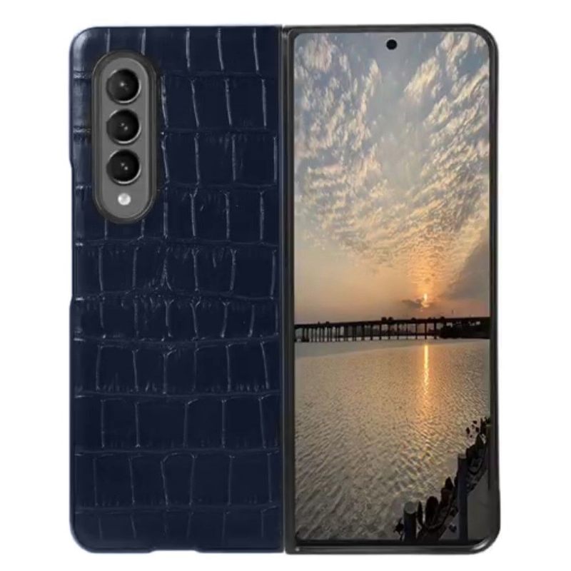 Hoesje voor Samsung Galaxy Z Fold 3 5G Krokodil-effect