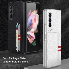 Hoesje voor Samsung Galaxy Z Fold 3 5G Stijl Lederen Kaarthouder