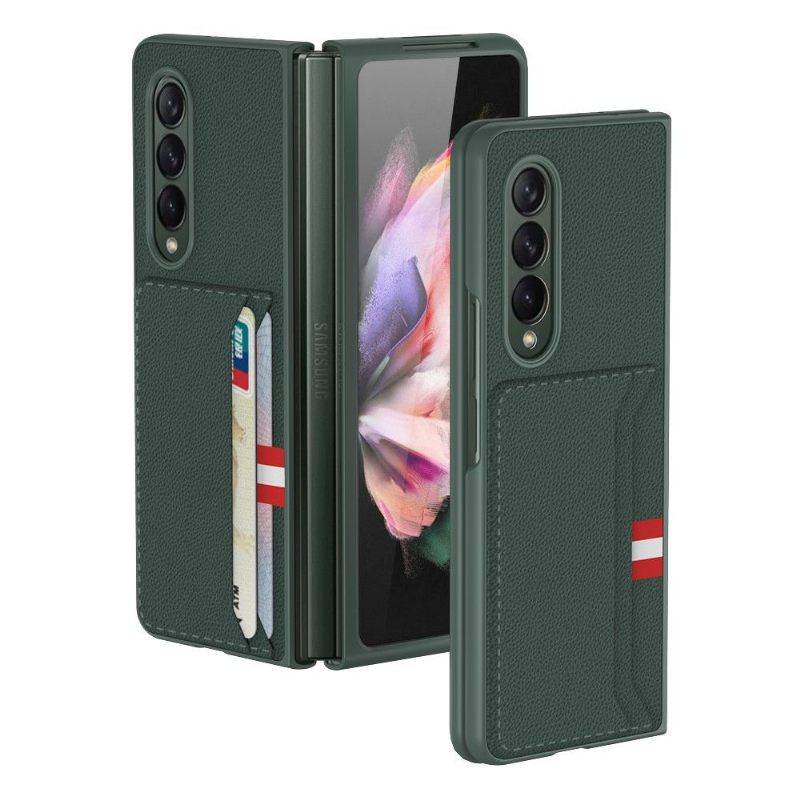 Hoesje voor Samsung Galaxy Z Fold 3 5G Stijl Lederen Kaarthouder