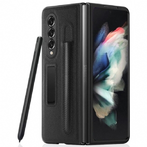 Telefoonhoesje voor Samsung Galaxy Z Fold 3 5G Folio-hoesje Kunstleer Stylushouder