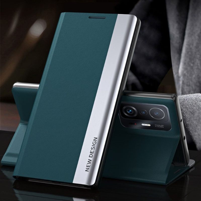 Cover voor Xiaomi 11T / 11T Pro Zakelijke Magneet Met Leereffect