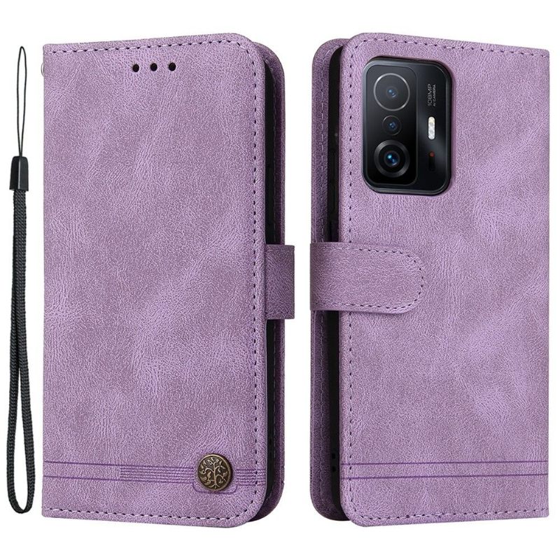 Flip Case voor Xiaomi 11T / 11T Pro Retro-stijl Met Klinknagel