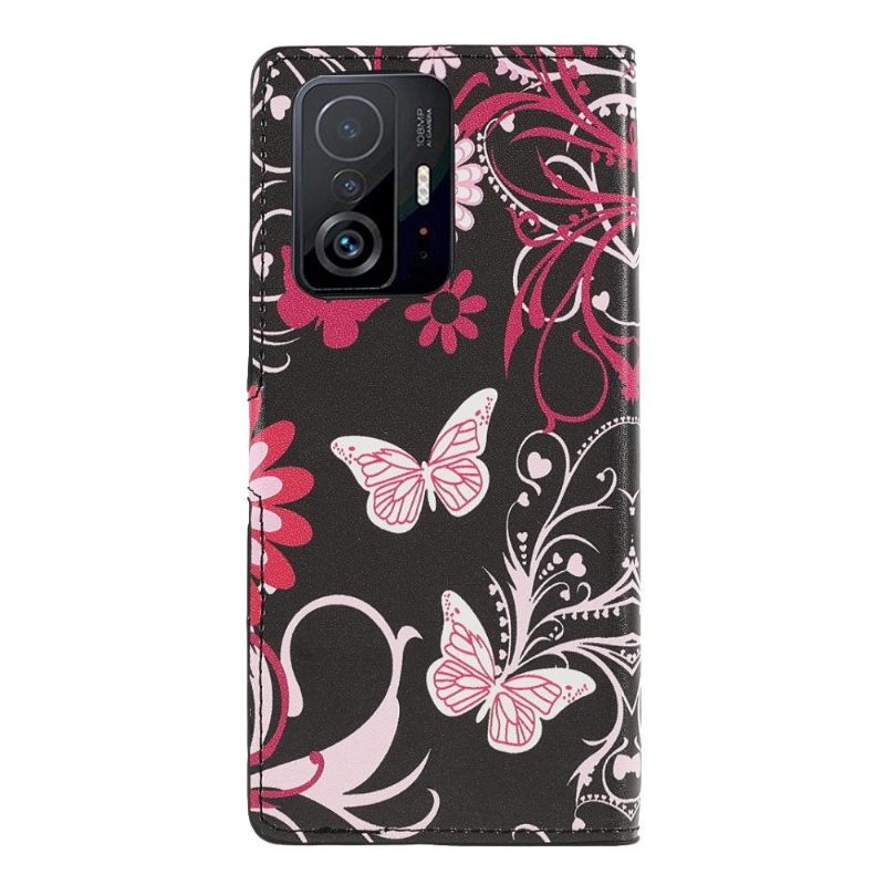 Flip Case voor Xiaomi 11T / 11T Pro Vlinders En Bloemen