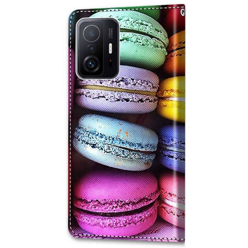 Folio-hoesje voor Xiaomi 11T / 11T Pro Anti-fall Macarons