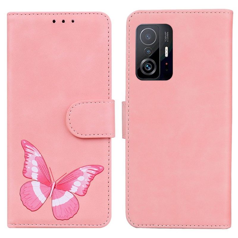 Folio-hoesje voor Xiaomi 11T / 11T Pro Bescherming Hoesje Kleurrijke Vlinderbescherming