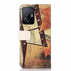 Folio-hoesje voor Xiaomi 11T / 11T Pro Eiffeltoren In De Herfst