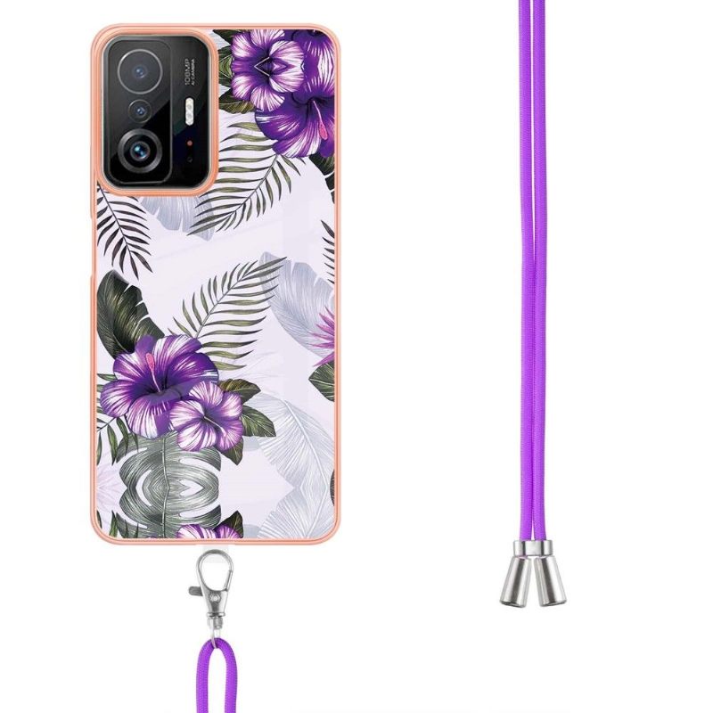 Hoesje voor Xiaomi 11T / 11T Pro Met Koord Exotische Bloemen