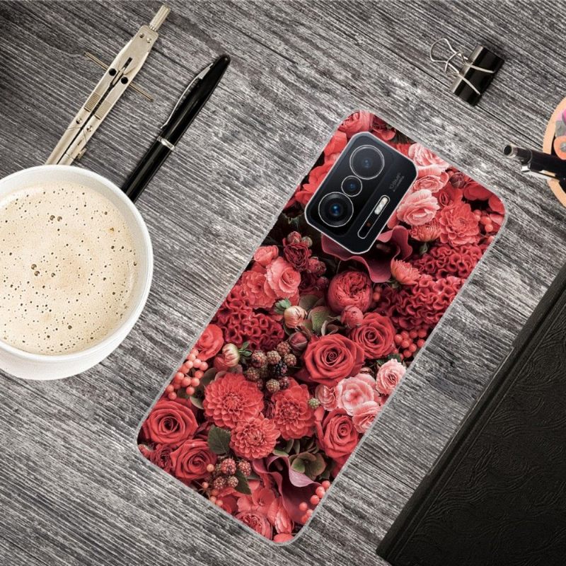 Hoesje voor Xiaomi 11T / 11T Pro Rode Bloem