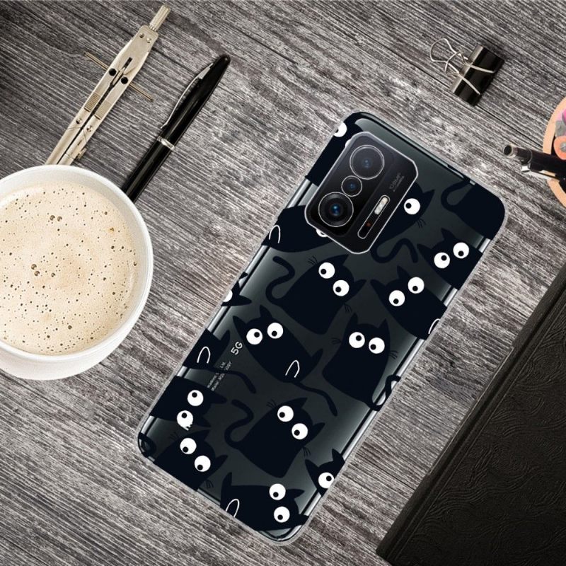 Hoesje voor Xiaomi 11T / 11T Pro Zwarte Katten Illustratie