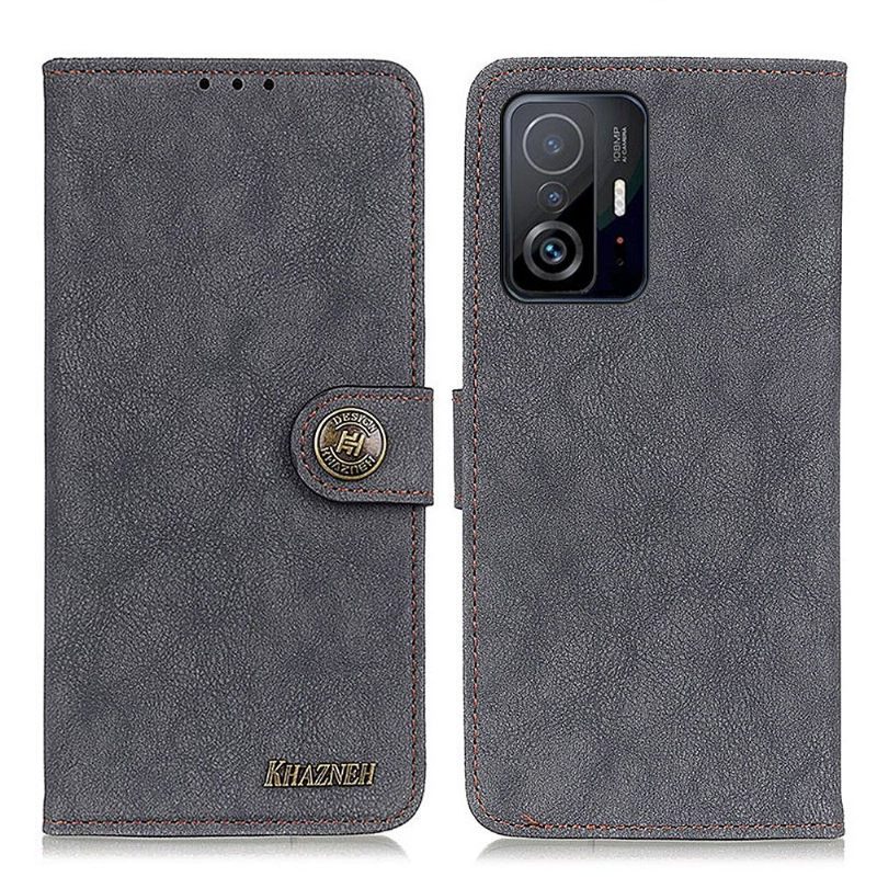 Leren Hoesje voor Xiaomi 11T / 11T Pro Bescherming Khazneh Retro Leereffect