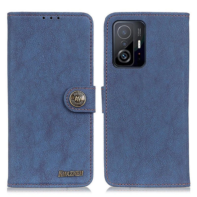 Leren Hoesje voor Xiaomi 11T / 11T Pro Bescherming Khazneh Retro Leereffect