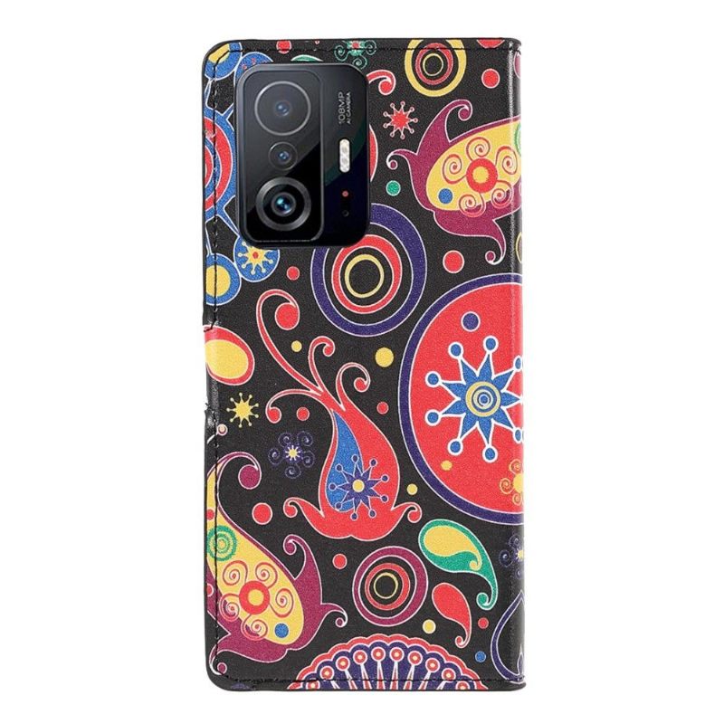 Leren Hoesje voor Xiaomi 11T / 11T Pro Bescherming Paisley-bloem