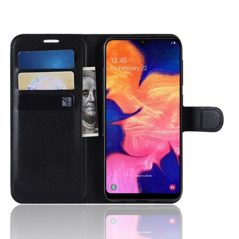 Cover voor Samsung Galaxy A10 Kaarthouder In Leren Stijl