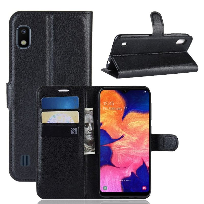 Cover voor Samsung Galaxy A10 Kaarthouder In Leren Stijl