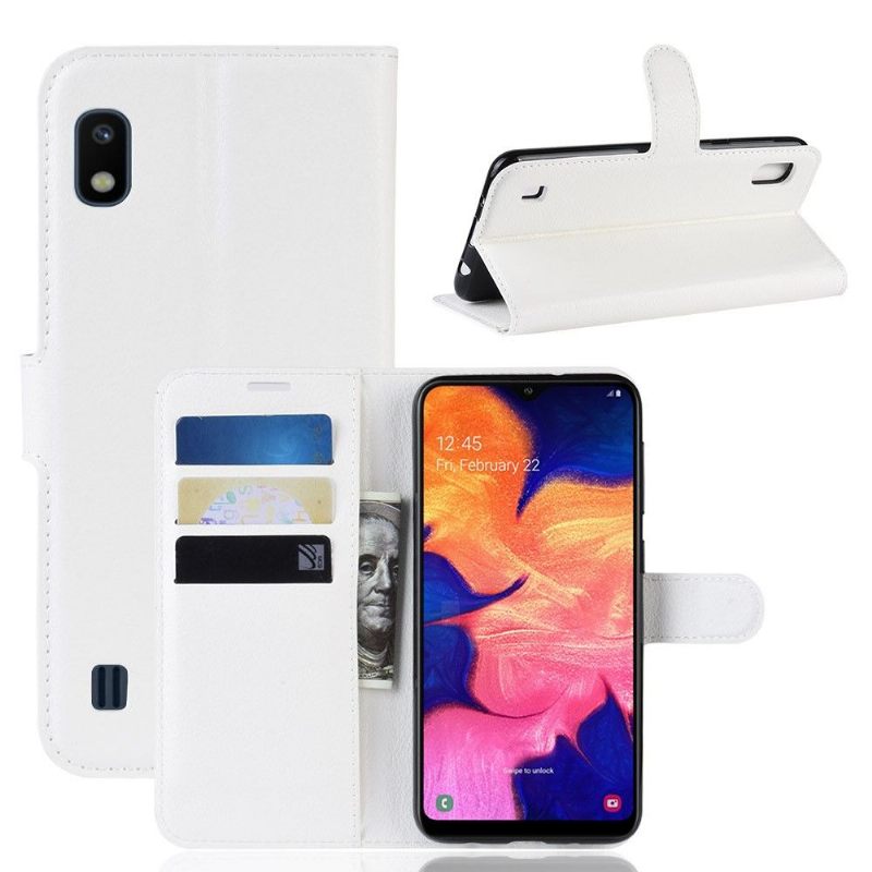 Cover voor Samsung Galaxy A10 Kaarthouder In Leren Stijl