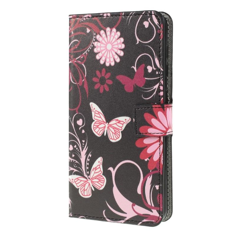 Cover voor Samsung Galaxy A10 Vlinders En Bloemen