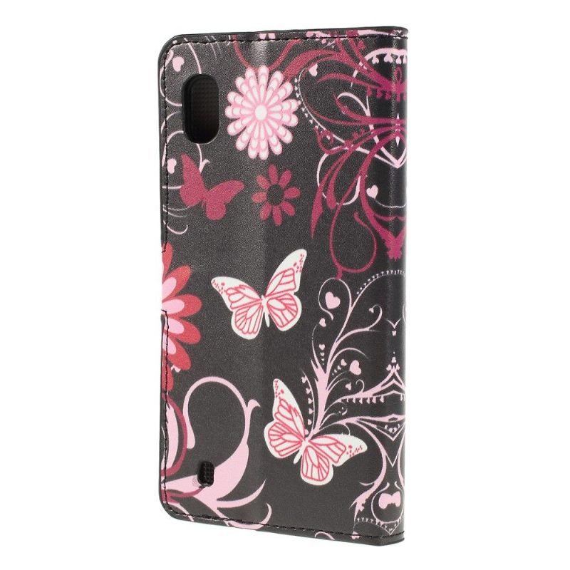 Cover voor Samsung Galaxy A10 Vlinders En Bloemen