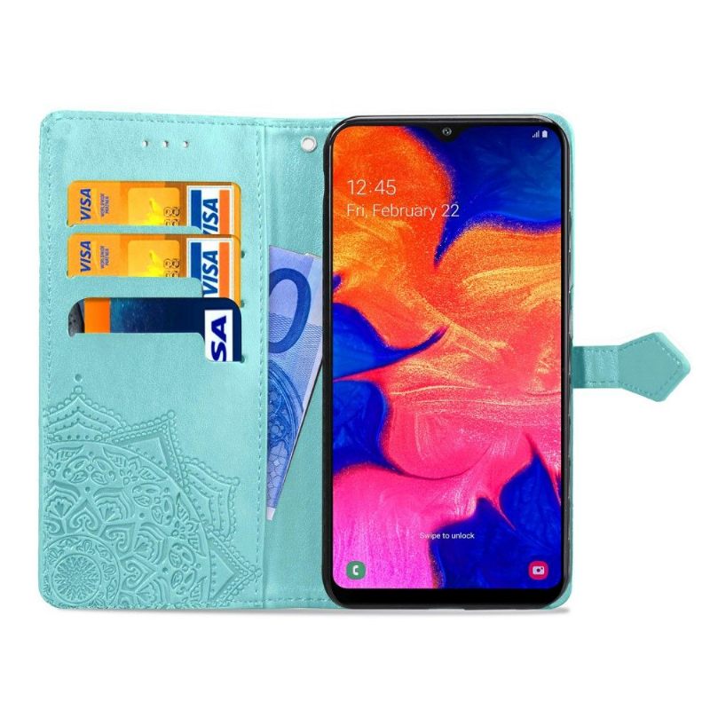 Folio-hoesje voor Samsung Galaxy A10 Reliëf Bloem Mandala