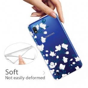 Hoesje voor Samsung Galaxy A10 Witte Bloemen