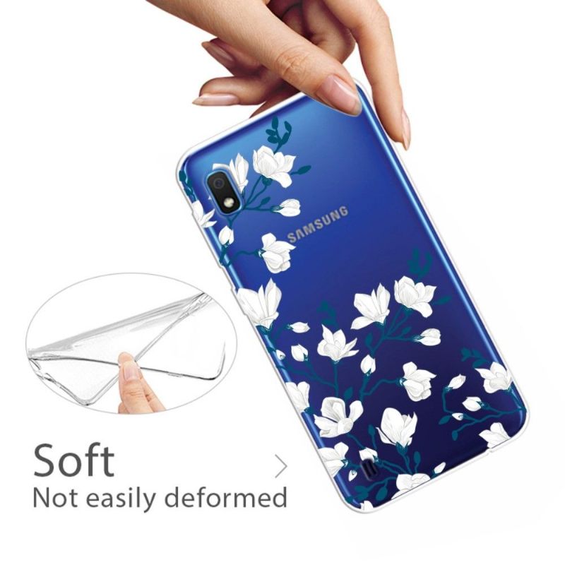 Hoesje voor Samsung Galaxy A10 Witte Bloemen