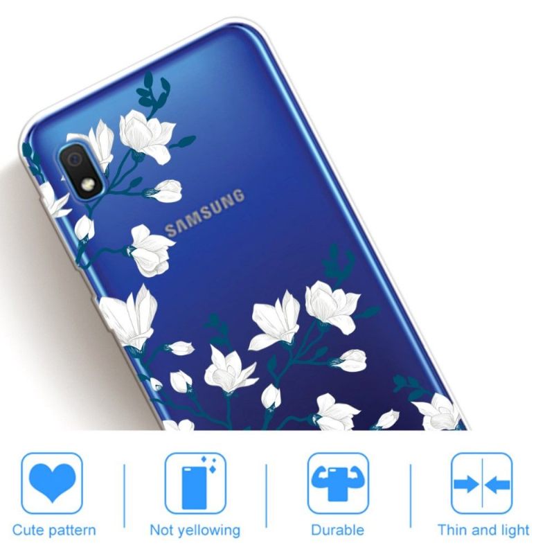 Hoesje voor Samsung Galaxy A10 Witte Bloemen