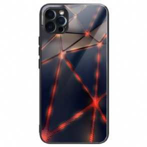 Hoesje voor iPhone 14 Pro Rode Lijn Gehard Glas