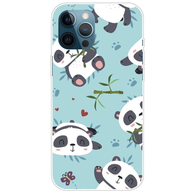 Hoesje voor iPhone 14 Pro Stelletje Panda's