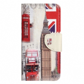 Leren Hoesje voor iPhone 14 Pro Reis Naar Londen