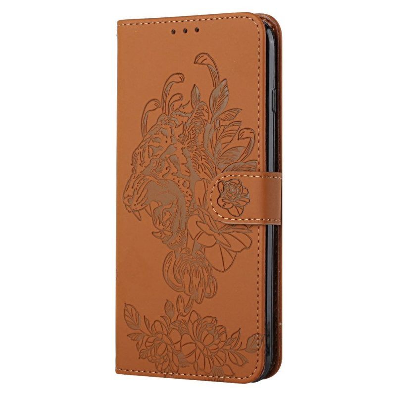 Folio-hoesje voor Samsung Galaxy S20 Plus / S20 Plus 5G Met Ketting Barokke Strappy Tijger