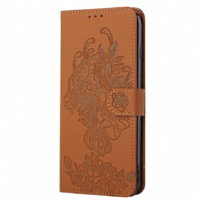 Folio-hoesje voor Samsung Galaxy S20 Plus / S20 Plus 5G Met Ketting Barokke Strappy Tijger