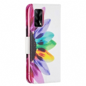 Flip Case voor Oppo A74 4G Gekleurde Bloemblaadjes