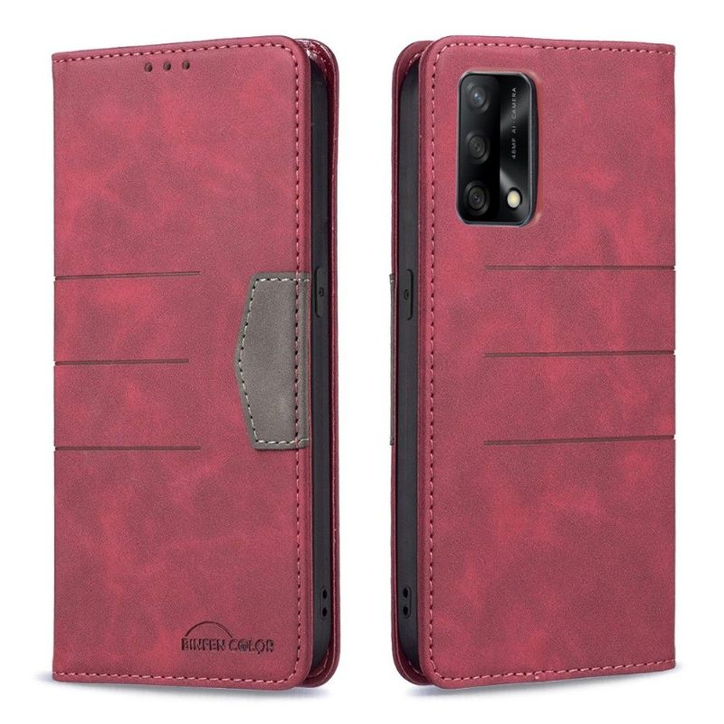 Folio-hoesje voor Oppo A74 4G Binfen Color Flip Faux Leather