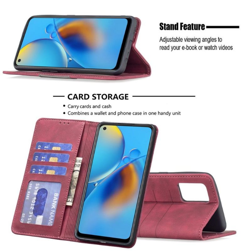 Folio-hoesje voor Oppo A74 4G Binfen Color Flip Faux Leather