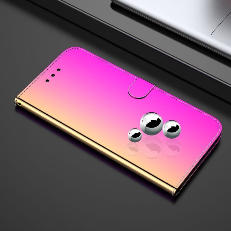 Folio-hoesje voor Oppo A74 4G Spiegeleffect Van Imitatieleer