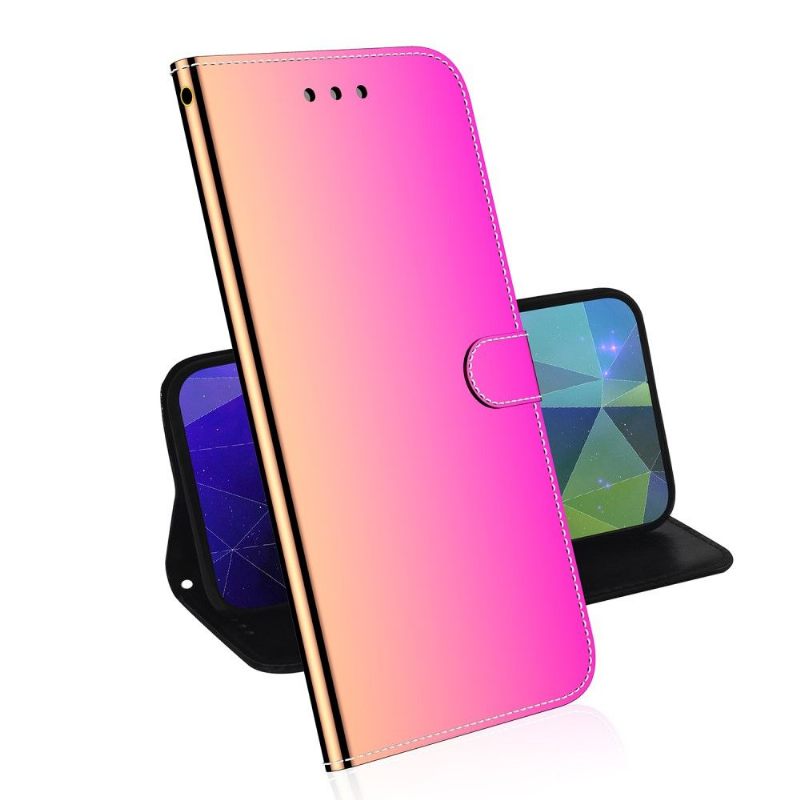 Folio-hoesje voor Oppo A74 4G Spiegeleffect Van Imitatieleer