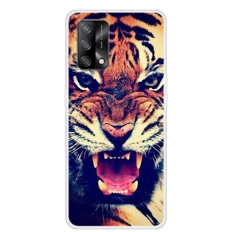 Hoesje voor Oppo A74 4G Felle Tijger