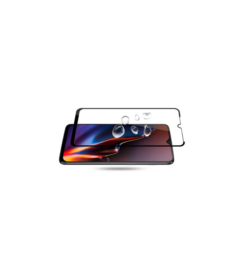 Oneplus 6T Schermbeschermer Van Gehard Glas Op Ware Grootte - Zwart