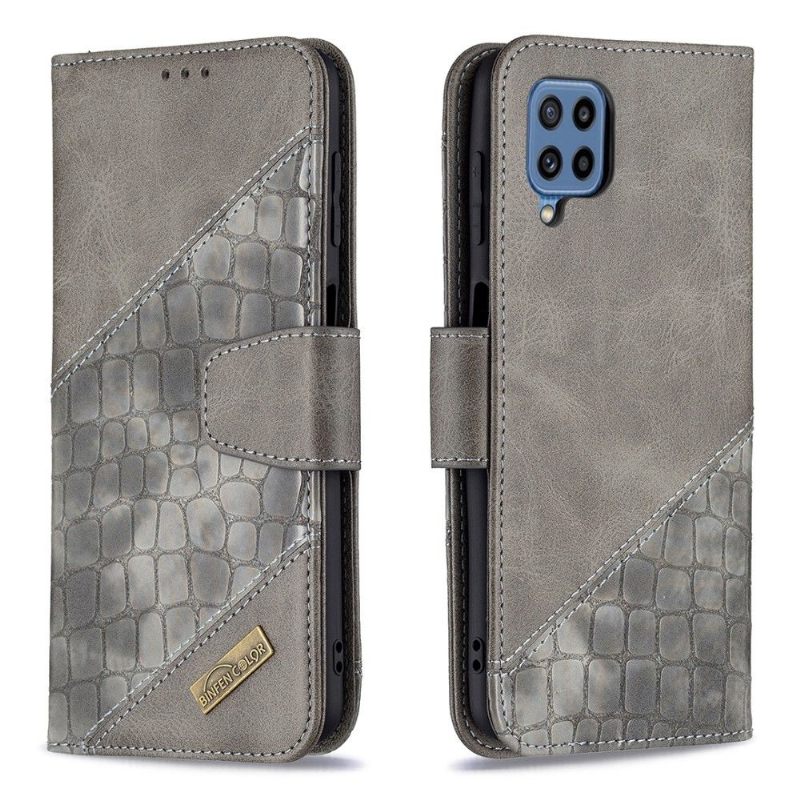 Folio-hoesje voor Samsung Galaxy M32 Anti-fall Croc Aspect Leereffect