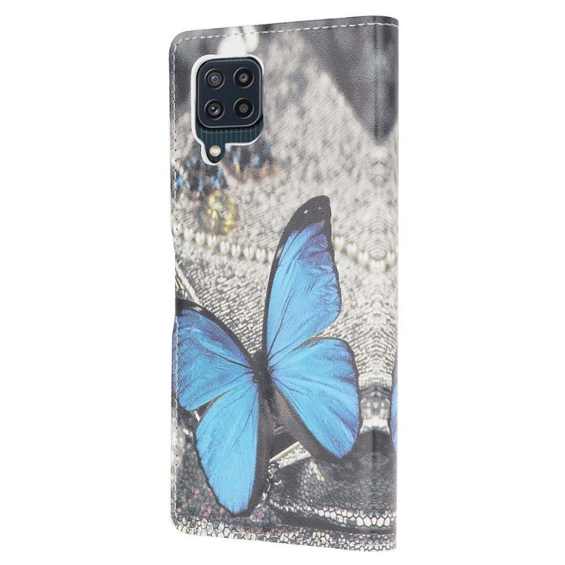 Folio-hoesje voor Samsung Galaxy M32 Blauwe Vlinder