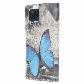 Folio-hoesje voor Samsung Galaxy M32 Blauwe Vlinder