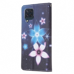 Leren Hoesje voor Samsung Galaxy M32 Bescherming Bloemen